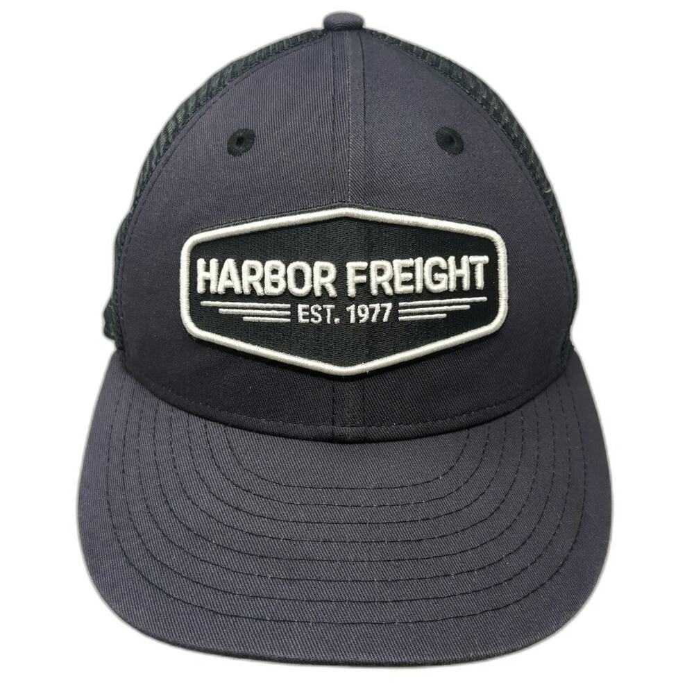 Harbor Freight Trucker Hat Gray One Size Mesh Snapback Patch Logo HFT Est 1977